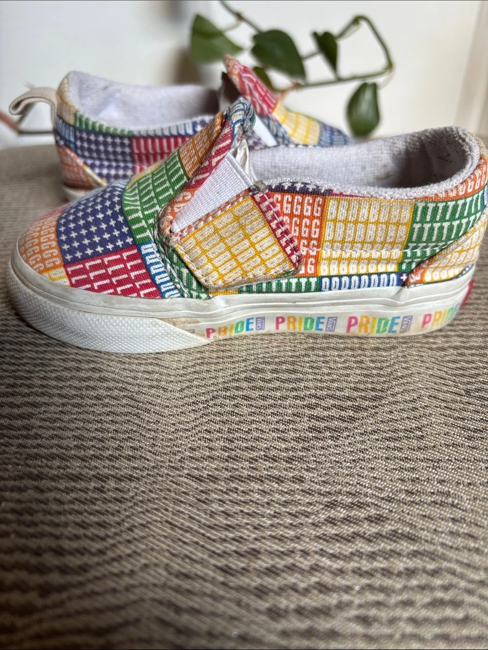 Vans Pride Rainbow Patchwork Classic Slip-On Sneakers Baby 5.5